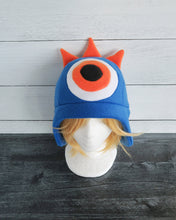 Load image into Gallery viewer, Three Horned Monster Hat - One Eye Monster Horns Fleece Hat