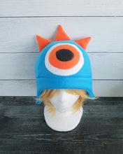Load image into Gallery viewer, Three Horned Monster Hat - One Eye Monster Horns Fleece Hat
