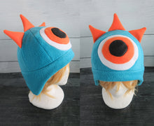 Load image into Gallery viewer, Three Horned Monster Hat - One Eye Monster Horns Fleece Hat