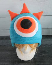 Load image into Gallery viewer, Three Horned Monster Hat - One Eye Monster Horns Fleece Hat