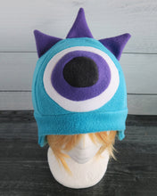 Load image into Gallery viewer, Three Horned Monster Hat - One Eye Monster Horns Fleece Hat