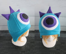 Load image into Gallery viewer, Three Horned Monster Hat - One Eye Monster Horns Fleece Hat