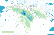 Load image into Gallery viewer, Lake Huron Map Print - Bathymetry Map