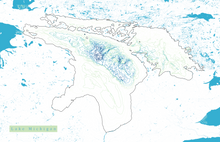 Load image into Gallery viewer, Lake Huron Map Print - Bathymetry Map