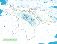 Load image into Gallery viewer, Lake Huron Map Print - Bathymetry Map