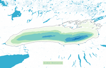 Load image into Gallery viewer, Lake Ontario Map Print - Bathymetry Map