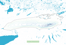 Load image into Gallery viewer, Lake Ontario Map Print - Bathymetry Map