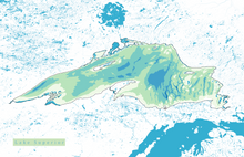 Load image into Gallery viewer, Lake Superior Map Print - Bathymetry Map