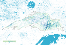 Load image into Gallery viewer, Lake Superior Map Print - Bathymetry Map