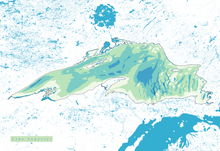 Load image into Gallery viewer, Lake Superior Map Print - Bathymetry Map