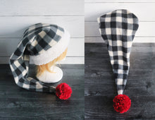 Load image into Gallery viewer, Plaid Santa Sherpa Hat