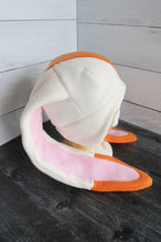 Load image into Gallery viewer, Cream and Orange Rabbit Fleece Hat
