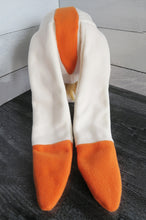 Load image into Gallery viewer, Cream and Orange Rabbit Fleece Hat