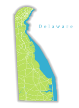 Load image into Gallery viewer, Deleware State Map Print