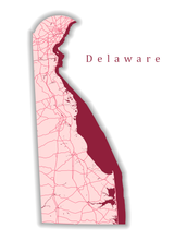Load image into Gallery viewer, Deleware State Map Print