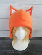 Load image into Gallery viewer, Gray Black Bunny and/or Fox Fleece Hat
