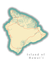 Load image into Gallery viewer, Island of Hawaii State Map Print