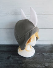 Load image into Gallery viewer, Large Horned Rhino Hat, Rhinoceros Hat, Horned Hat - Animal Fleece Hat
