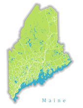 Load image into Gallery viewer, Maine State Map Print