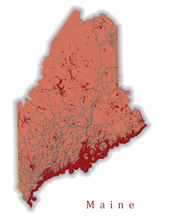 Load image into Gallery viewer, Maine State Map Print