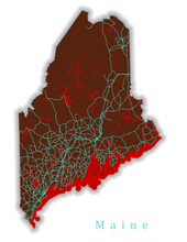 Load image into Gallery viewer, Maine State Map Print