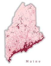 Load image into Gallery viewer, Maine State Map Print