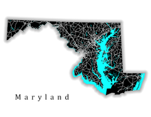 Load image into Gallery viewer, Maryland State Map Print