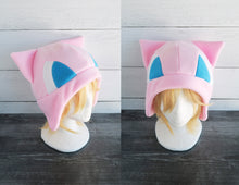 Load image into Gallery viewer, Pink and Lilac Cat Fleece Hat