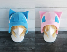 Load image into Gallery viewer, Pink and Lilac Cat Fleece Hat
