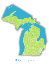 Load image into Gallery viewer, Michigan State Map Print