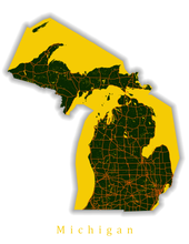 Load image into Gallery viewer, Michigan State Map Print