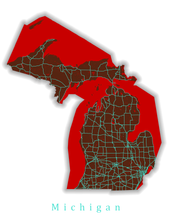 Load image into Gallery viewer, Michigan State Map Print