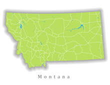 Load image into Gallery viewer, Montana State Map Print