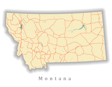 Load image into Gallery viewer, Montana State Map Print