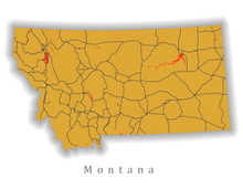 Load image into Gallery viewer, Montana State Map Print