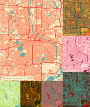 Load image into Gallery viewer, Minneapolis, MN City Map Print