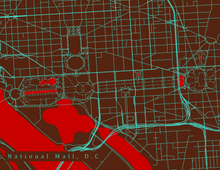Load image into Gallery viewer, National Mall, Washington D.C. Map Print