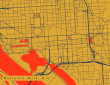 Load image into Gallery viewer, National Mall, Washington D.C. Map Print