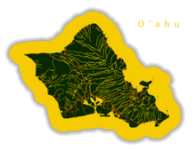 Load image into Gallery viewer, Oahu State Map Print