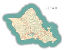 Load image into Gallery viewer, Oahu State Map Print