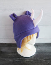 Load image into Gallery viewer, Rhino Hat, Rhinoceros Hat, Horned Hat - Animal Fleece Hat