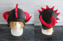 Load image into Gallery viewer, Curled Horn Dragon Fleece Hat
