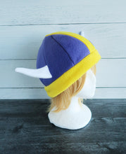 Load image into Gallery viewer, Purple Viking Helmet Fleece Hat