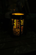 Load image into Gallery viewer, Short Black Lantern Red and Black Polynesian Indoor Decor
