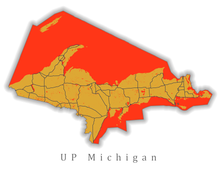 Load image into Gallery viewer, Upper Peninsula Michigan State Map Print
