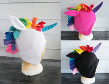 Load image into Gallery viewer, Rainbow Unicorn Fleece Hat