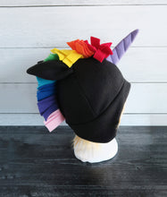 Load image into Gallery viewer, Rainbow Unicorn Fleece Hat