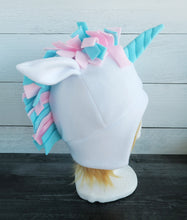 Load image into Gallery viewer, Cotton Candy Unicorn Fleece Hat