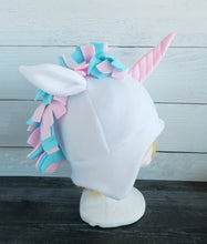 Load image into Gallery viewer, Cotton Candy Unicorn Fleece Hat