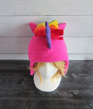 Load image into Gallery viewer, Rainbow Unicorn Fleece Hat